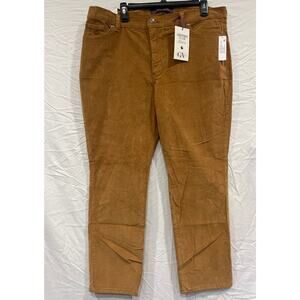 Gloria Vanderbilt Amanda Slim Corduroy Jeans Womens 18 Petite Cider Spice